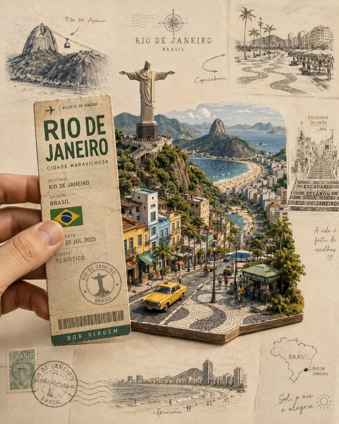Rio 纸雕旅行海报